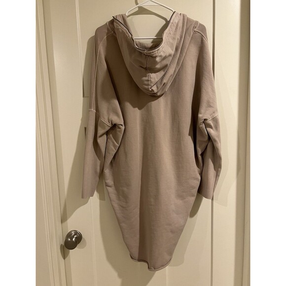 All Saints Xonda Beige Long Sleeve Cotton Hoodie Dress Size Small - Picture 4 of 12